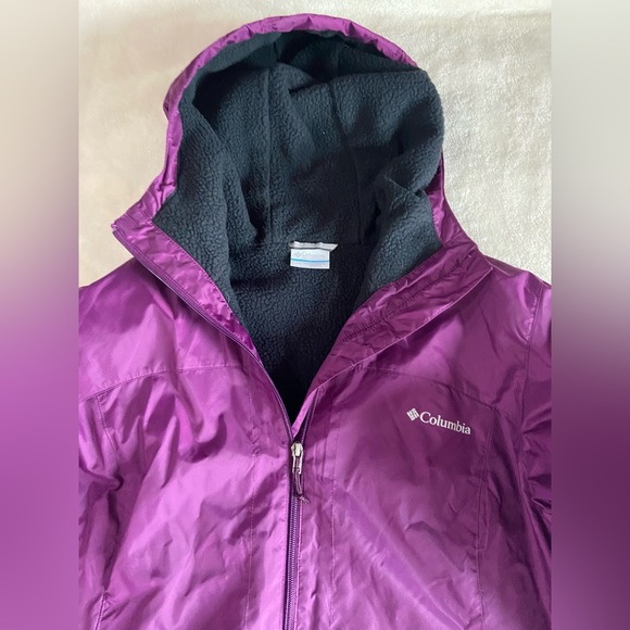 Women's Columbia Switchback Sherpa-Lined Jacket Size large Purple with black - Picture 2 of 7